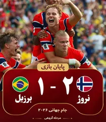 شگفتی بزرگ در جام جهانی؛ نروژ با دبل هالند برزیل را حذف کرد