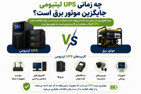 آیا UPS لیتیومی میتواند جایگزین ژنراتورهای برق در زمان قطعی باشند؟ آیا UPS لیتیومی میتواند جایگزین ژنراتورهای برق در زمان قطعی باشند؟