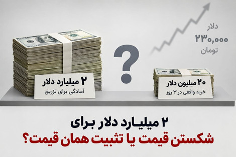 ۲ میلیارد دلار برای شکستن قیمت یا تثبیت همان قیمت؟ / بانک مرکزی بازار را قیمت‌گذاری می‌کند یا از بازار قیمت می‌گیرد؟