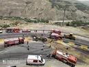 واژگونی یکدستگاه تریلی تانکر حامل گازوئیل در گردنه قوچک در مسیر لواسان