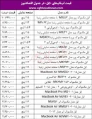 قیمت لپ‌تاپ‌های اپل در بازار+جدول