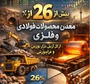 سهم معدن و محصولات فولادی و فلزی بیش از 26 درصد کل ارزش بازار بورس و فرابورس است